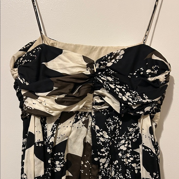 Taylor Black and Cream Cotton Strapless Dress - Picture 6 of 7